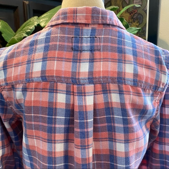 Current/Elliott Slim Boy Shirt In Stardust Plaid - Picture 11 of 13